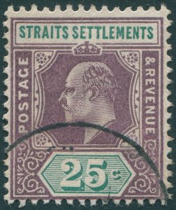 Straits Settlements 1902 25c dull purple & green SG116 used