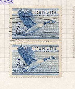 Canada 1952-55 Early Issue Fine Used 7c. Pair NW-217514