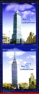 2514-15 MEXICO 2006 LATINAMERICAN TOWER, 50 YEARS, ARCHITECTURE, MNH