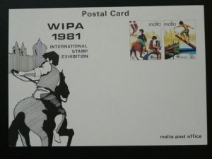horse WIPA 1981 mint stationery card Malta 61366