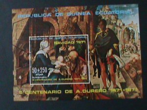 ​EQUARTORIAL GUINEA- CHRISTMAS SHEET-NAVIDAD'71 VIRGIN & CHILD-CTO -S/S VF