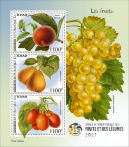 Chad - 2021 Intl Year of Fruits & Vegetables - 4 Stamp Sheet - TCH210204a