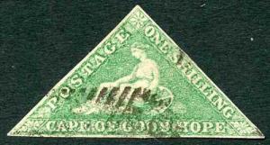 COGH SG21 1/-Bright Emerald-Green DLR Printing SCARCE With Marginal Wmk