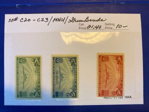 US Stamps- SC# C20 - C22 - MNH W Gum Bends - SCV = 21.40