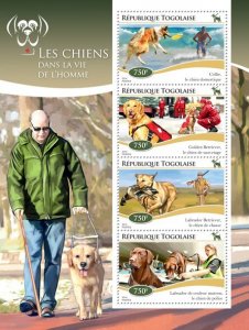 TOGO - 2014 - Dogs in Human Life - Perf 4v Sheet - Mint Never Hinged