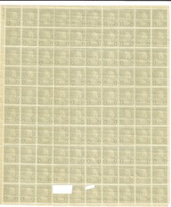 US 632, Plate 21433, MNH Sheet of 100 - 1c Franklin.  BCV $65.00 