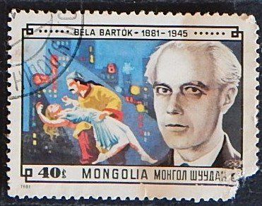 Mongolia, Art, Bela Bartok 1881-1945, Composer, №1176-Т