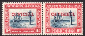 1951-52 SWA official 1p O/P transposed Cape Cross Sc# O24c MLH CV: $110.00