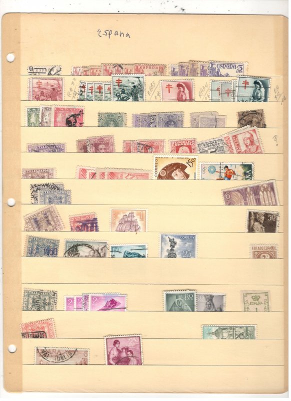 SPAIN COLLECTION ON STOCK SHEET MINT/USED