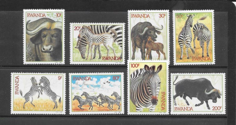 RWANDA #1199-1206  JUNGLE ANIMALS  MNH