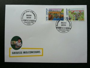 Luxembourg Greetings Painting Bridge City View Town 2008 King Royal (stamp FDC)
