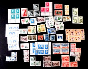 Canada Dealer Stock Mint Singles & Blocks, 96 stamps, some L/H, CV$25.+