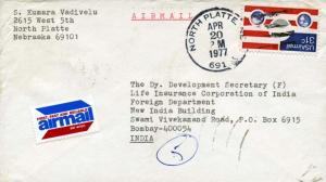  Airmail Issues 31c Plane and Globes 1977 North Platte, NE, 691 Airmail to Bo...