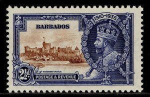 BARBADOS GV SG243, 2½d brown & deep blue, M MINT.