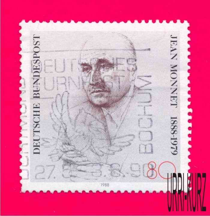 GERMANY 1988 Famous People Jean Monnet French Statesman 1v Sc1556 Mi1372 Used