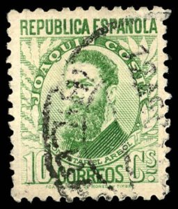 SPAIN Sc 517 USED - 1931 10c -  Joaquin Costa, cntl. # on back