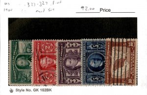 United States Postage Stamp, #323-327 Used, 1904 Louisiana Purchase (AB)