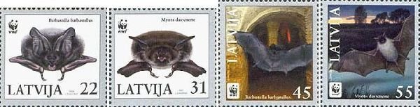Latvia Lettland Lettonie 2008 WWF Bats set of 4 stamps MNH