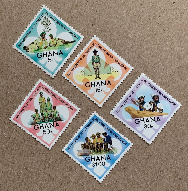 Ghana 1972 Boy Scouts, MNH. Scott 460-464, CV $6.05