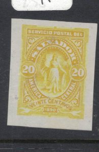 El Salvador Yellow 20c Plate Proof Imperf MNH (2fug)
