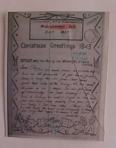 US V MAIL  1943 SUFFOLK PICTORIAL CHRISTMAS GREETINGS