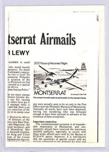MONTSERRAT Air Mail Cover PILOT SIGNED ST KITTS & NEVIS FIRST FLIGHT 1983 ZC18