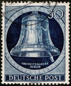 1952 Germany-Berlin #9N78 - 30pf Bell clapper to the right Used Cv$37.50