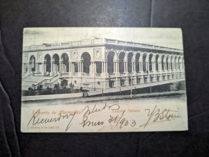 1903 Uruguay Postcard Cover Montevideo to Cape Town South Africa