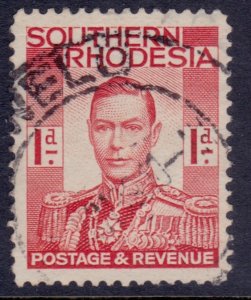 Southern Rhodesia 1937, KGVI , 1d, sc#43, used