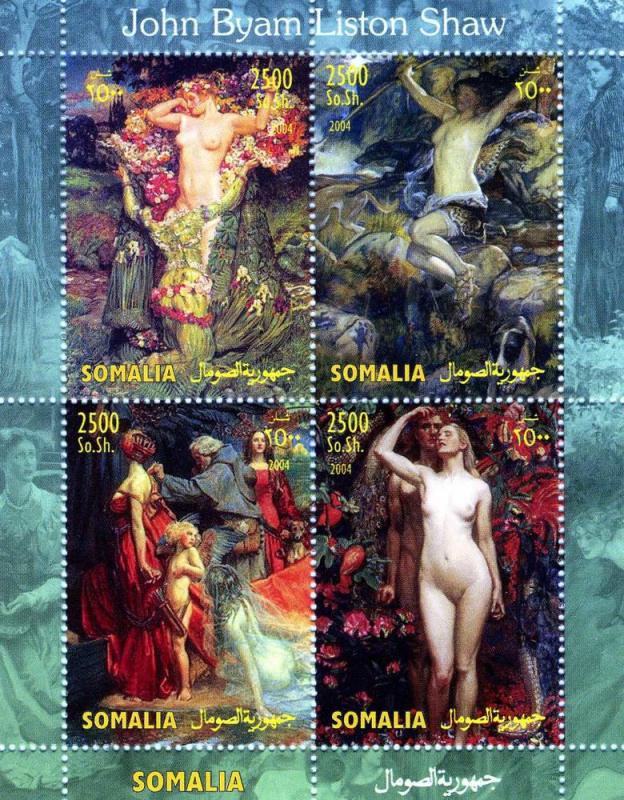 Somalia 2004 JB.LISTON SHAW British Painter Nudes Sheet Perforated Mint (NH)