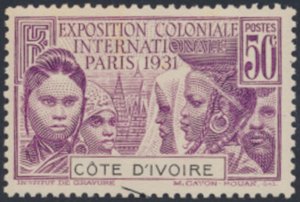 Ivory Coasts    SC# 93 MNH  Colonial Exposition see details & scans