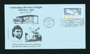 Sc. 3783 Wright Brothers FDC - INDYPEX 2003
