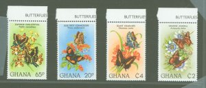 Ghana #789-792  Single (Complete Set) (Butterflies) (Fauna)