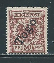 Togo 6 50pf Eagle single MH