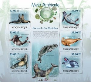 Mozambique 2010 MNH - Seals & Sea Lions. Sc 1952, YT 2986-2991, Mi 3602-3607