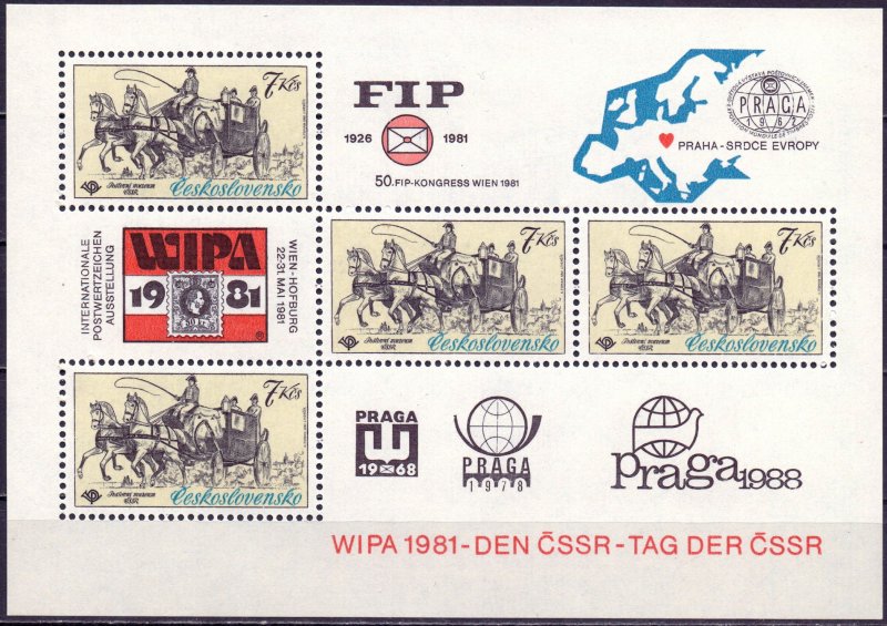 Czechoslovakia. 1981. bl44. Postal transport. MNH.