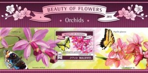 Maldives - 2015 Orchids on Stamps - Stamp Souvenir Sheet - 13E-334