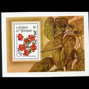 ANTIGUA 1984 - Scott# 759 S/S Flora LH back pen scratch