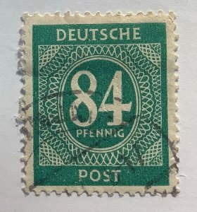 Germany 1946 Scott 555 used -  84pf, Numeral