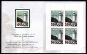 Latvia Sc 769a 2010 Lighthouse stamp booklet mint NH