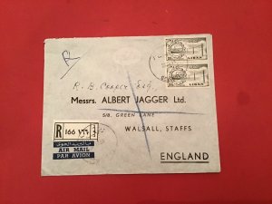 Lebanon 1959 G A Dahan Beirut to Albert Jagger Air Mail  stamp cover R36355