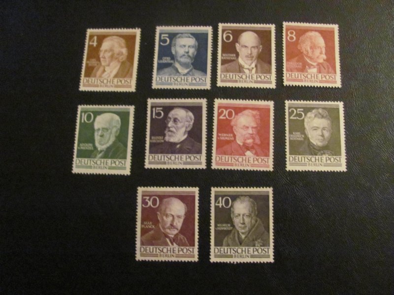 Germany Berlin 1952-3 MNH SC 9N84-93 FAMOUS GERMANS SET XF 130 EUROS (117)