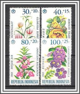 Indonesia #B191-B194 Semi-Postal Flowers MNH