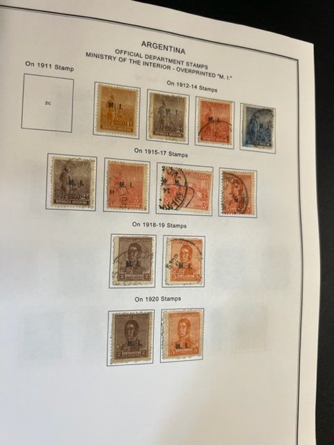 Argentina Official Department stamp Collection