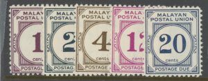 Malaya #J28-30/J32/J33a Mint (NH)