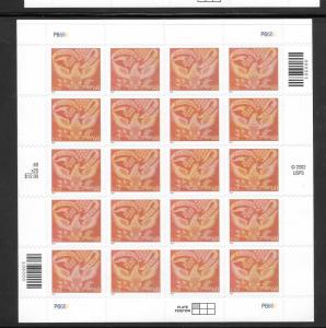 #3646 MNH Coverlet Eagle full sheet Plate #P6666 Pos #1