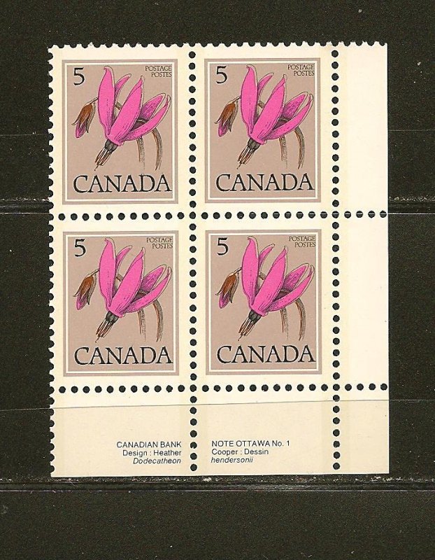 Canada 710 Shooting Star Lower Right Block of 4 MNH