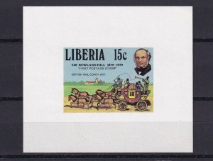 SA18c Liberia 1979 100th Anniv of Death of Rowland Hill mint minisheet imperf