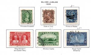 CANADA Scott 211-216 Used KGV Jubilee stamps page not included