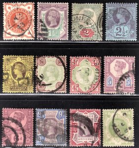 Great Britain Scott 111-122  complete set  F to VF used. FREE...